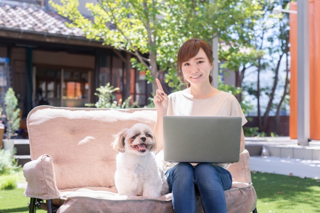 愛犬とネットサーフィン
